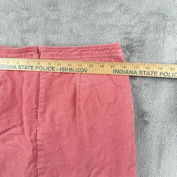 J.Crew Mini Skirt Women 6 Pink Corduroy Faux Button Front Pocket Preppy Academia - Picture 6 of 8